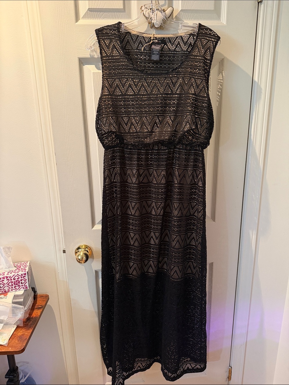 168 - Style & Co. Black Lace Overlay Maxi Dress